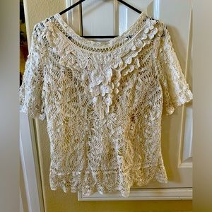 Battenberg crochet lace blouse size 10